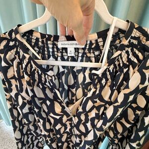 Banana Republic Black and Cream Patterned Dress